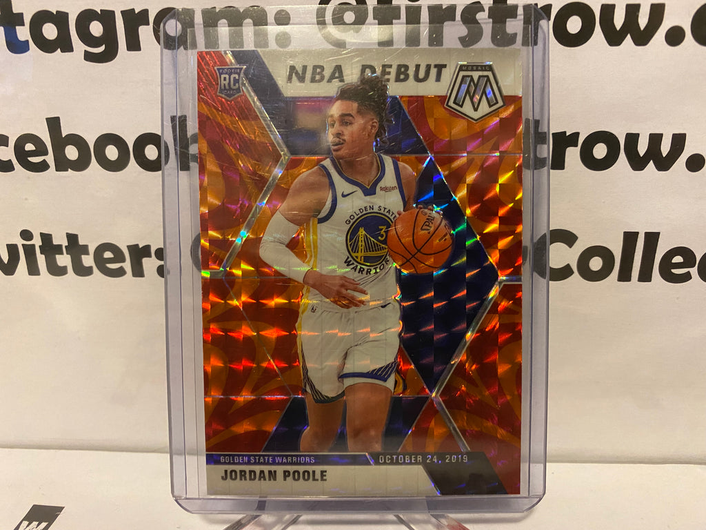 Jordan Poole 2019-20 Panini Mosaic NBA DEBUT ORANGE REACTIVE PRIZM