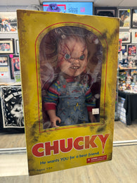 2004 Mezco Sideshow 15" Child's Play Chucky Doll with Stapled Scarred Face Knife