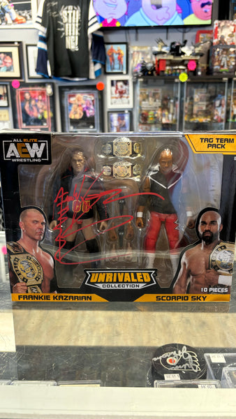 Frankie Kazarian signed AEW Unrivaled  Scorpio Sky Tag Team 2-Pack Amazon Exclusive