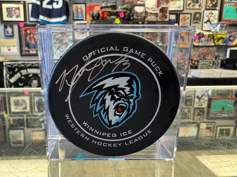 Matthew Savoie signed Winnipeg Ice Official Game Puck