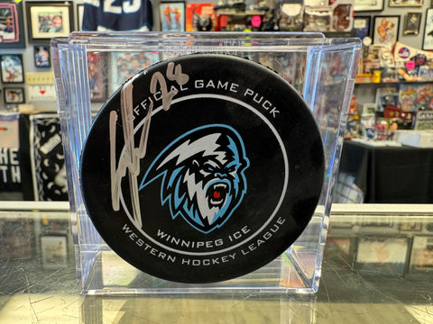 Conor Geekie signed Winnipeg Ice Official Game Puck