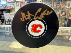 Matt Coronato signed Calgary Flames Hockey Puck