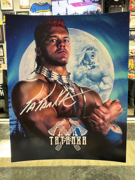 Tatanka signed Wrestling 8x10 Photo