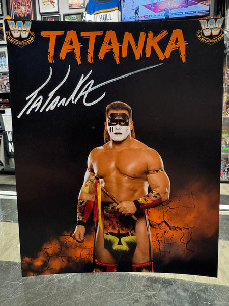 Tatanka signed Wrestling 8x10 Photo