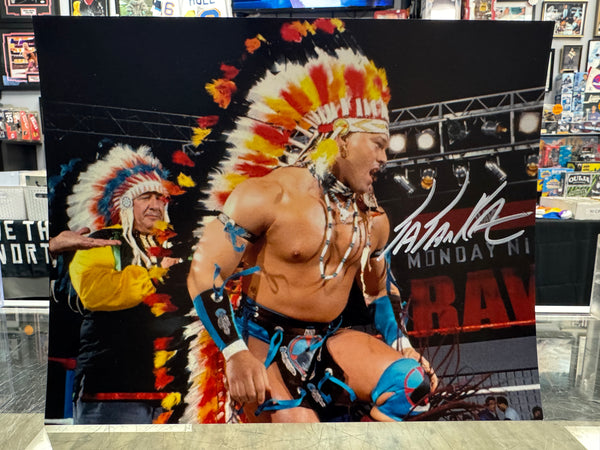 Tatanka signed Wrestling 8x10 Photo