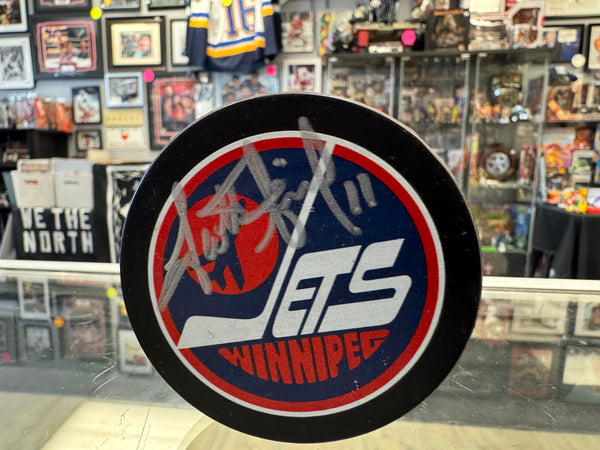 Scott Arniel signed Winnipeg Jets Hockey Puck