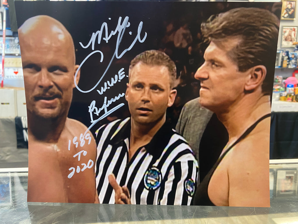 Mike Chioda signed WWE Wrestling Referee 8x10 Photo McMahon Austin ...