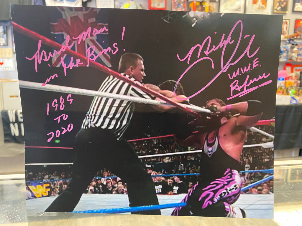 Mike Chioda signed WWE Wrestling Referee 8x10 Photo Bret Hart – First ...