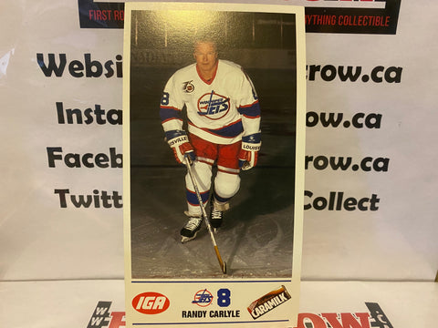 Randy Carlyle 1991-92 Winnipeg Jets IGA Cadbury Team Issued Card