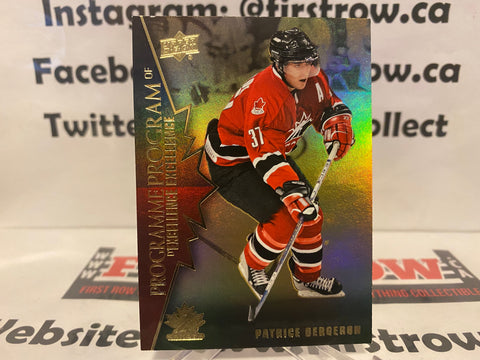 Patrice Bergeron 2021-22 Upper Deck Tim Hortons Team Canada Program of Excellence POE-3