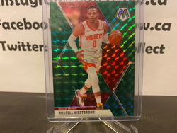 Russell Westbrook 2019-20 GREEN MOSAIC PRIZM Refractor Card #134 Houston Rockets