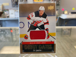 2021-22 UPPER DECK SERIES 1 DEBUT DATES TY SMITH GOLD JERSEY DD-8