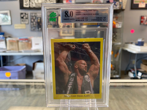 Stone Cold Steve Austin 1998 Cardinal WWF Trivia Series 2 Graded MNT 8.0