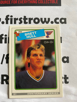 BRETT HULL 1992-1993 O-Pee-Chee OPC Anniversary Series #21 RC St. Louis Blues