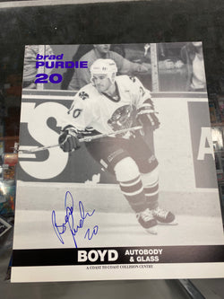 Brad Purdie signed Manitoba Moose 8x10 Lineup Card