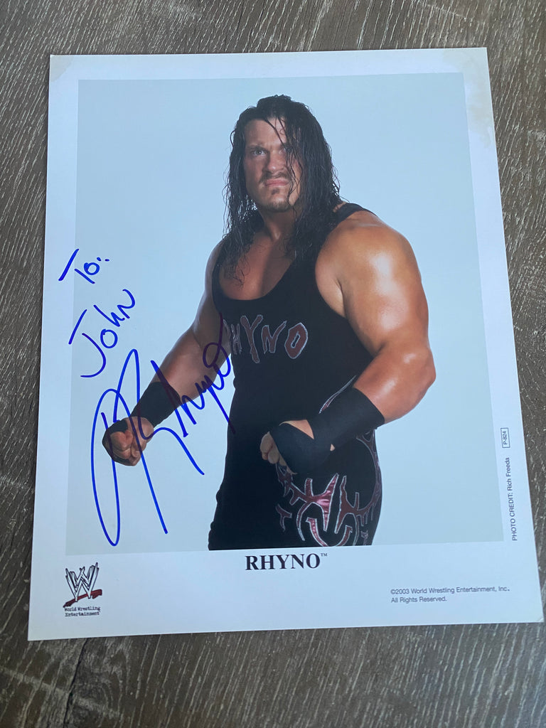 Rhyno signed WWE 8x10 Promo Photo WWF – First Row Collectibles