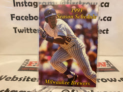 1993 MILWAUKEE BREWERS POCKET SCHEDULE (Pat Listach) Sharps Beer