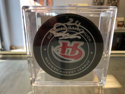 Dylan Cozens signed Lethbridge Hurricanes Hockey Puck