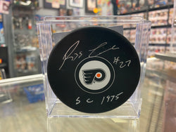 Reggie Leach signed Philadelphia Flyers Hockey Puck