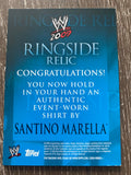 WWE Santino Marella 2009 Topps Ringside Relic Event Worn Shirt Card B