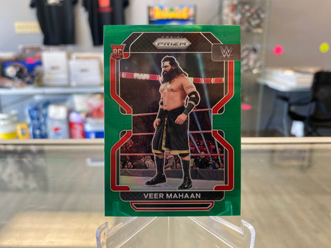 VEER MAHAAN 2022 PANINI PRIZM WWE GREEN PRIZMS ROOKIE RC Card #131