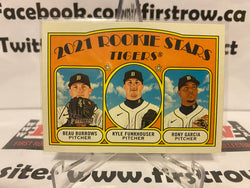 Beau Burrows / Rony Garcia / Kyle Funkhouser 2021 Topps Heritage Card #71 RC MLB